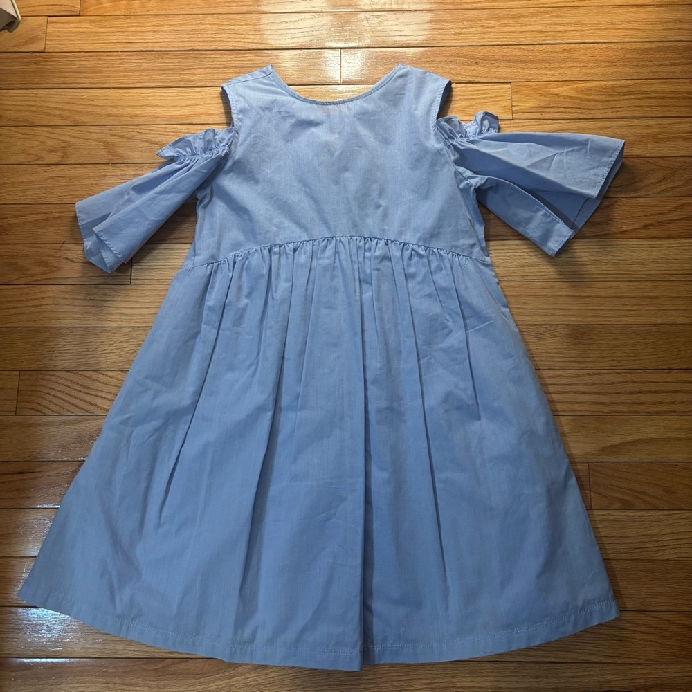 Zara Girls Casual Collection Blue Ruffled Sleeve Dress Size 11/12